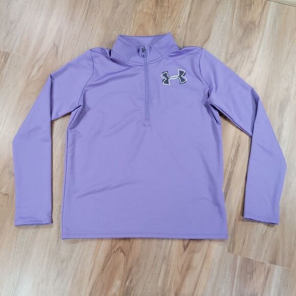 🔺️Under Armour Lavender Cold Gear Zippered Athletic Shirt Youth XLarge - Picture 2 of 9